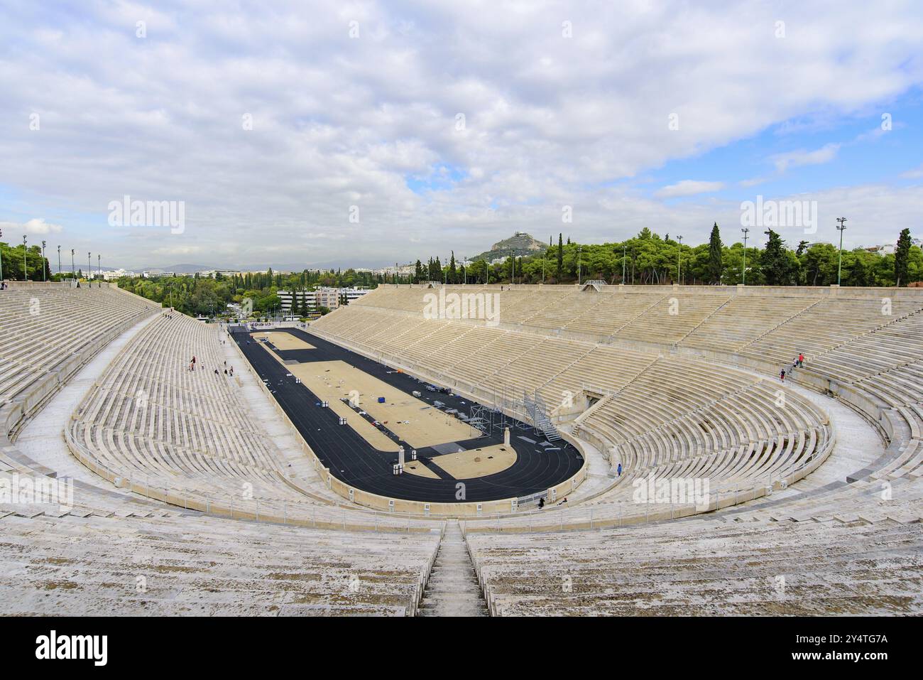 Stade panathénaïque, qui a accueilli les premiers Jeux olympiques modernes, à Athènes, Grèce, Europe Banque D'Images