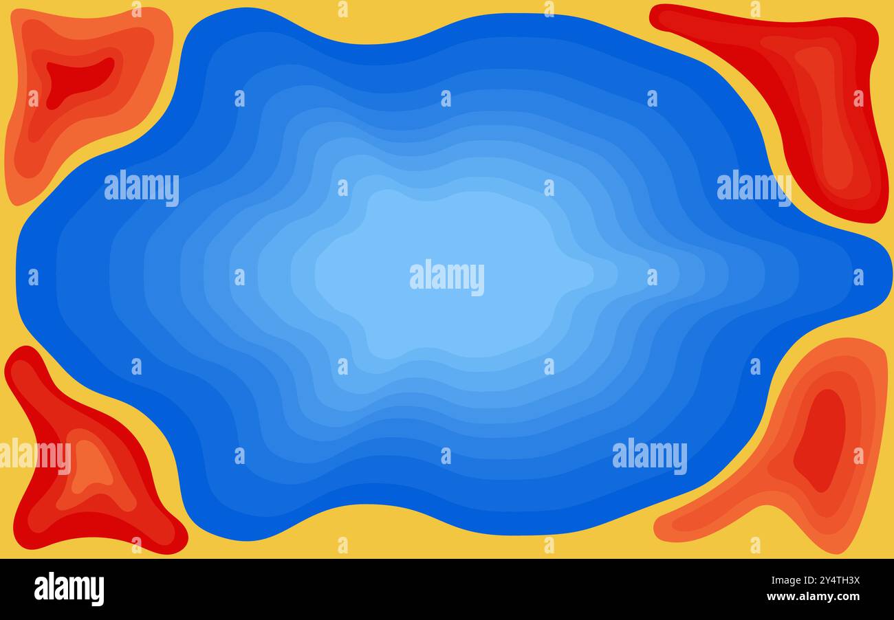 Fond abstrait avec des formes bleues, jaunes et rouges adaptées aux présentations, aux sites Web, aux projets de conception graphique et aux documents imprimés. Audacieux et dynamique Illustration de Vecteur