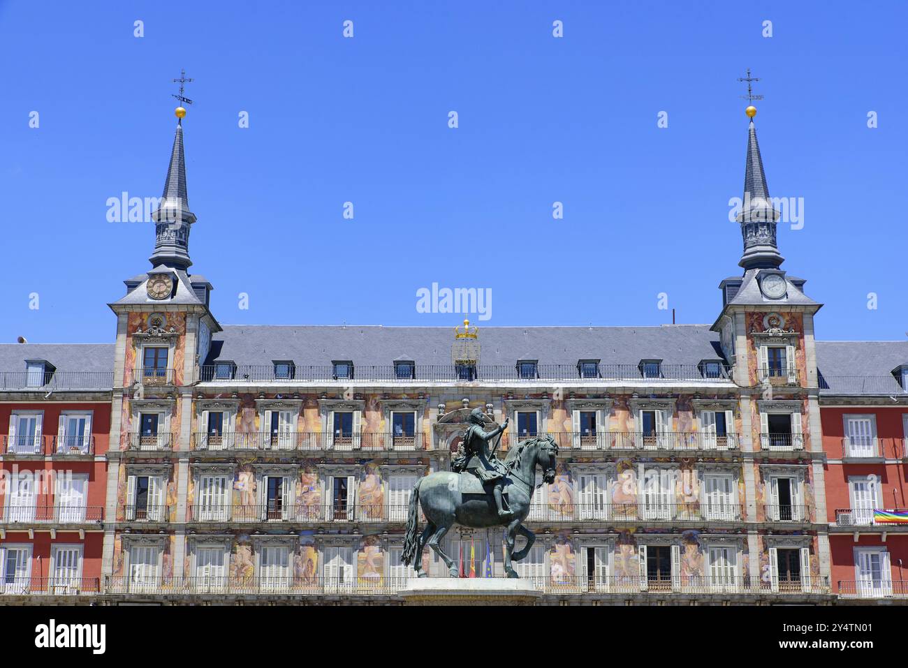 Plaza Mayor (place principale), une place publique à Madrid, Espagne, Europe Banque D'Images