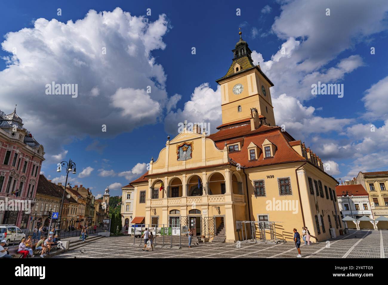 Maison du Conseil à la place du Conseil à Brasov, Transylvanie, Roumanie, Europe Banque D'Images