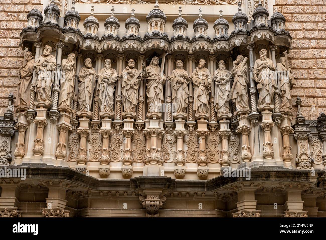 Le monastère bénédictin de Montserrat est à environ une heure de Barcelone et abrite le trône vénéré de notre-Dame de Montserrat. Banque D'Images