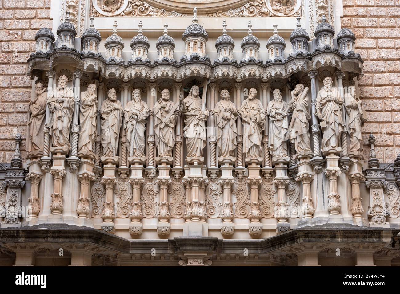 Le monastère bénédictin de Montserrat est à environ une heure de Barcelone et abrite le trône vénéré de notre-Dame de Montserrat. Banque D'Images