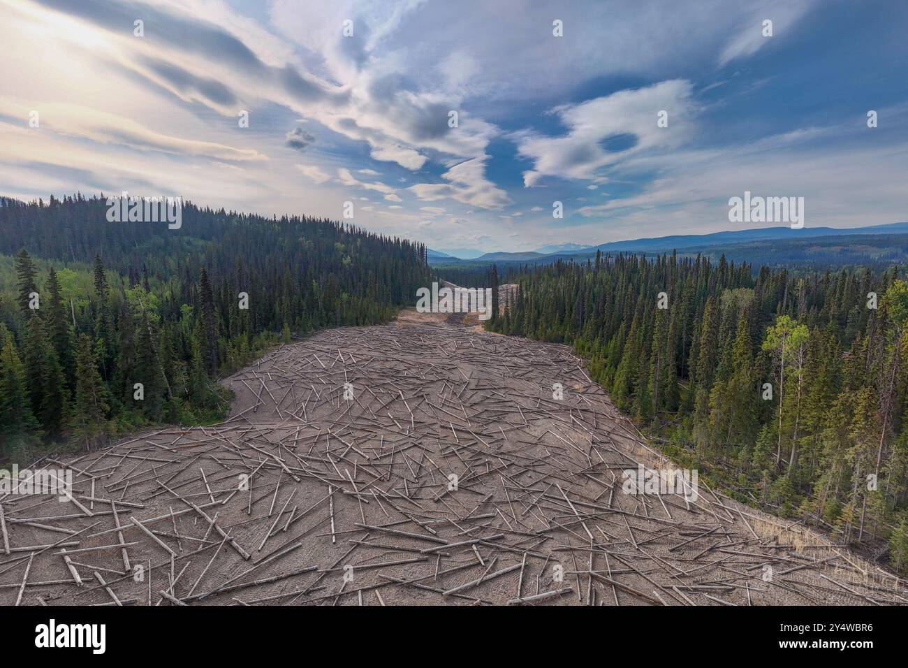 Gazoduc côtier dans le territoire Wet'suwet'en dans le nord de la Colombie-Britannique, Canada. Banque D'Images