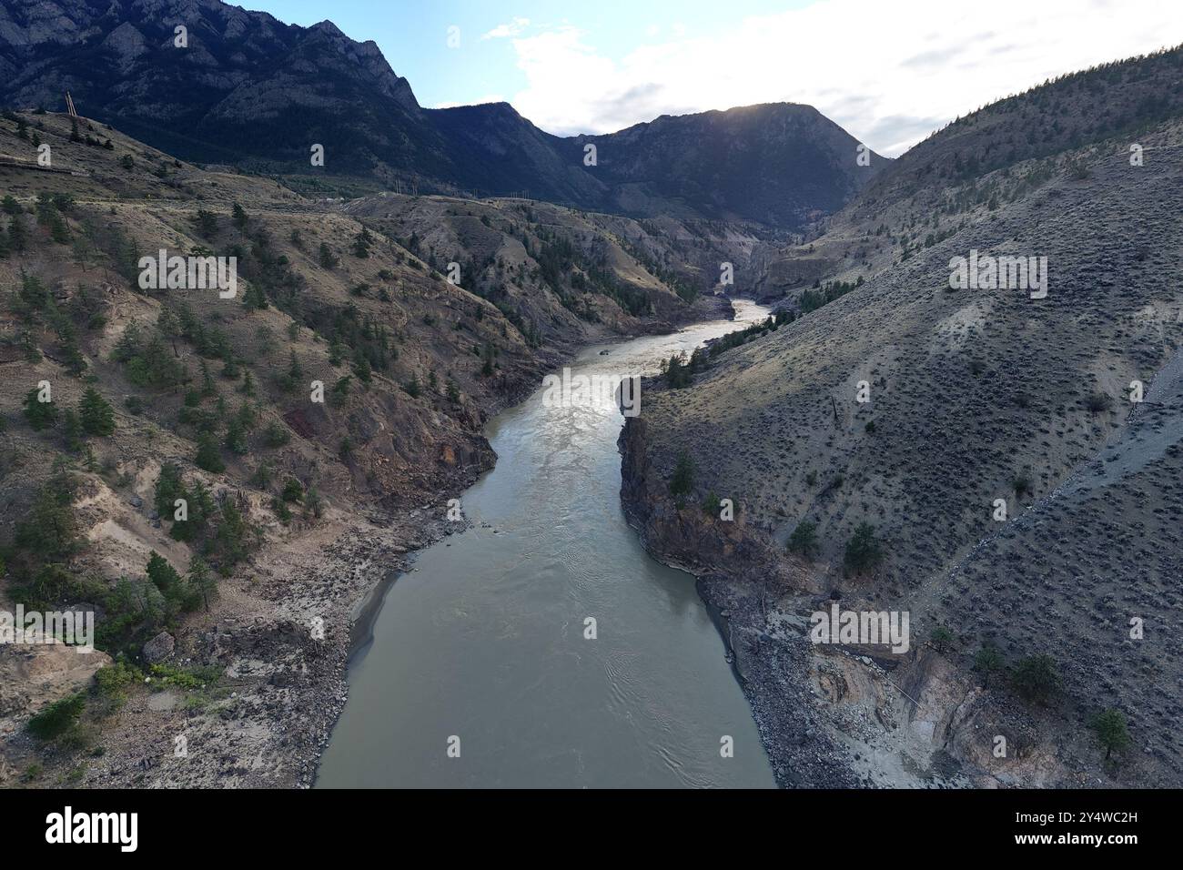 Fleuve Fraser en Colombie-Britannique au Canada. Banque D'Images
