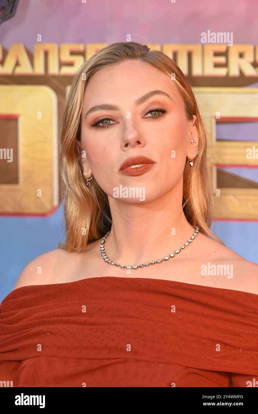 Londres, Royaume-Uni. 19 septembre 2024. Scarlett Johansson à la première européenne de Transformers One au Cineworld Leicester Square crédit : Nils Jorgensen/Alamy Live News Banque D'Images