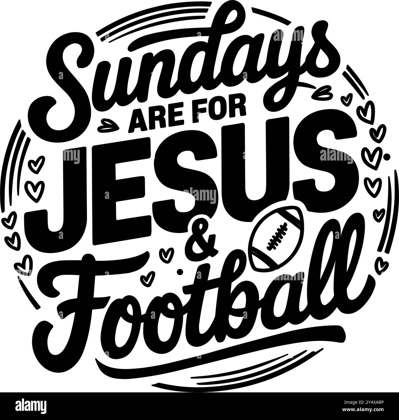 Les dimanches sont pour Jésus et Football Illustration de Vecteur
