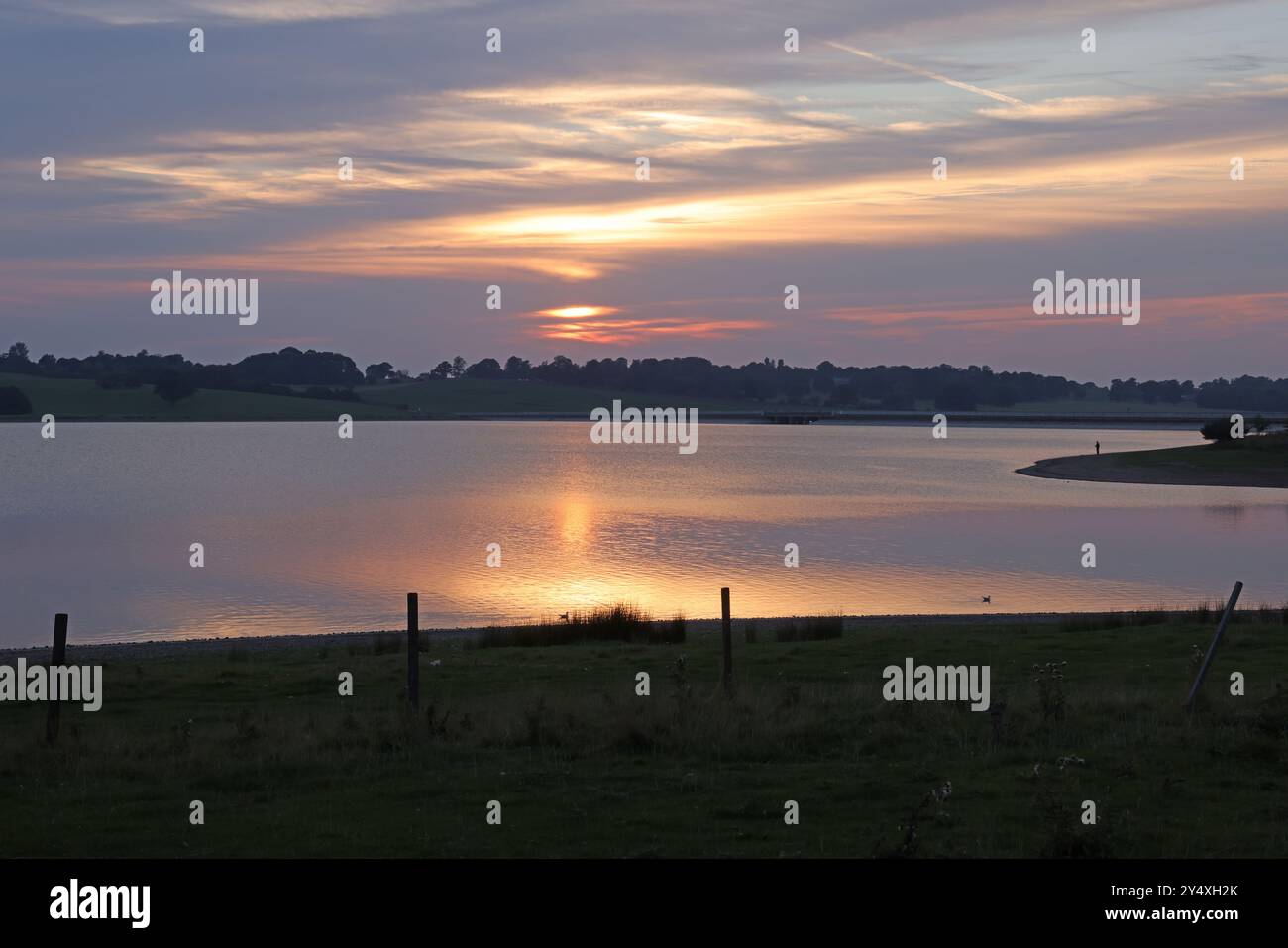 Coucher de soleil au réservoir de Blithfield, Abbots Bromley, Staffordshire Banque D'Images