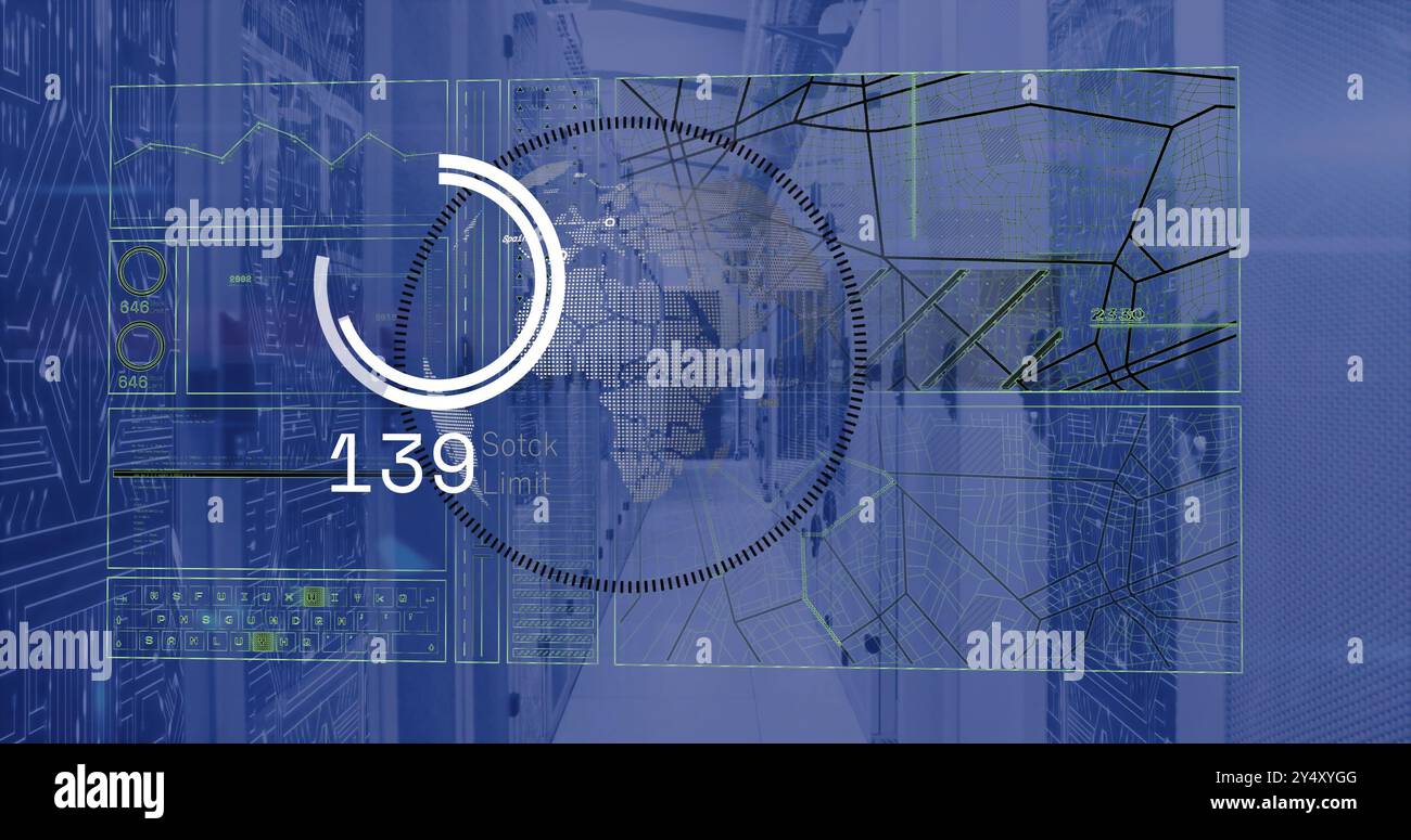 Image du traitement des données sur des serveurs informatiques Banque D'Images