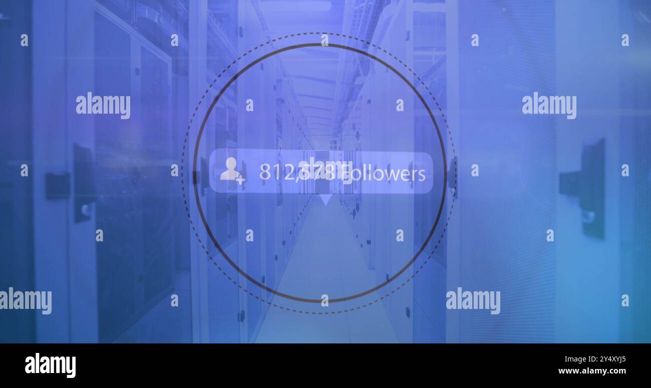 Image du traitement de texte et de données des abonnés sur des serveurs informatiques Banque D'Images