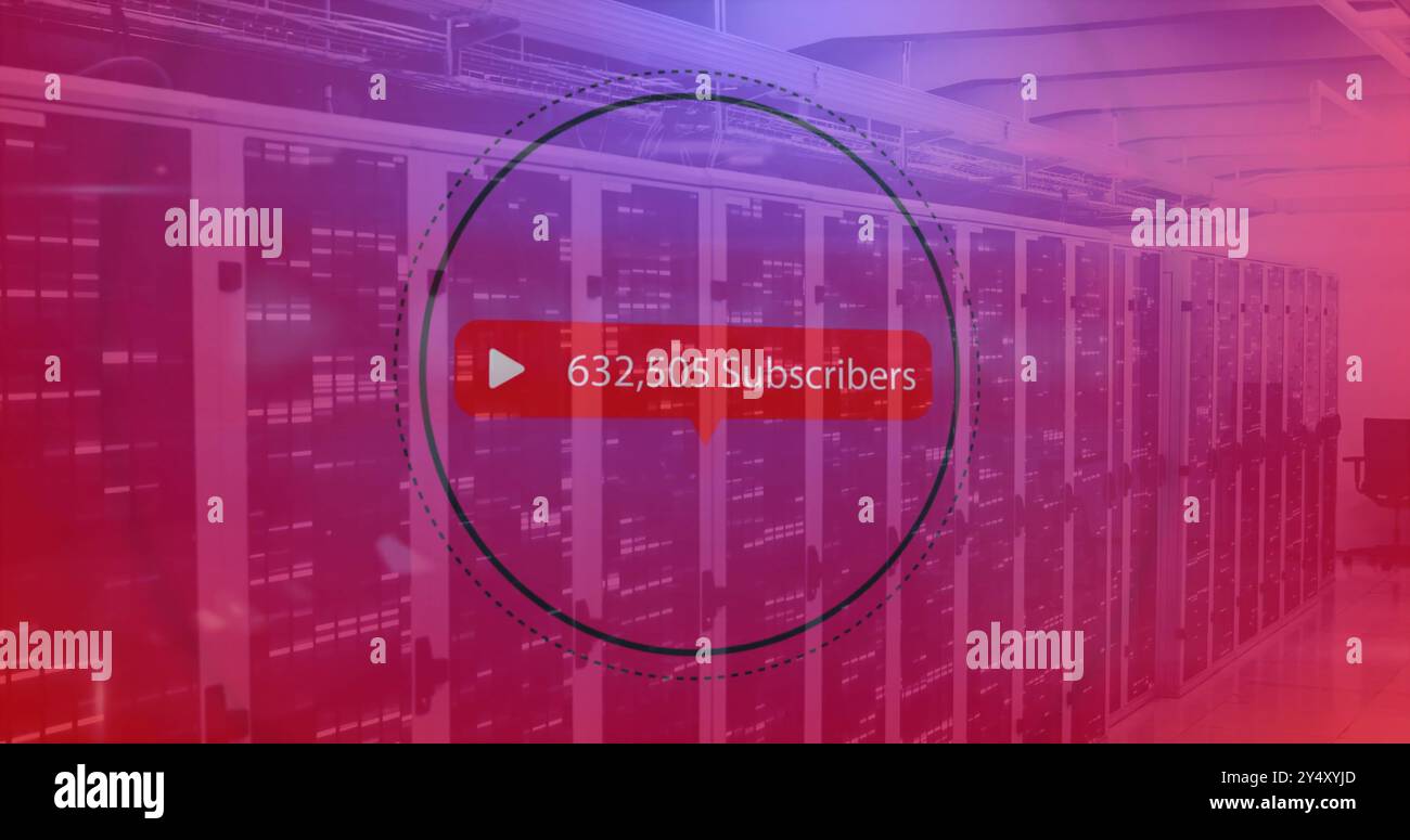 Image de texte et de traitement de données des abonnés sur des serveurs informatiques Banque D'Images