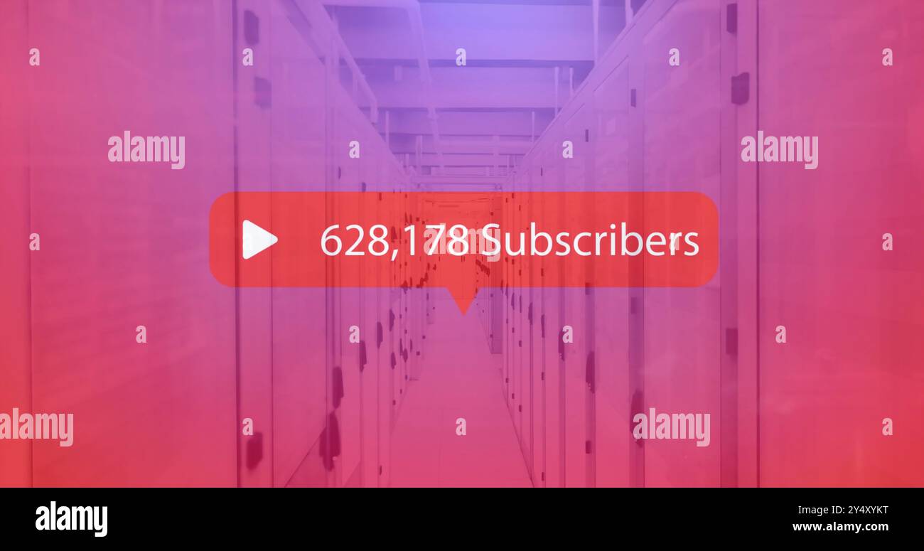 Image de texte et de traitement de données des abonnés sur des serveurs informatiques Banque D'Images