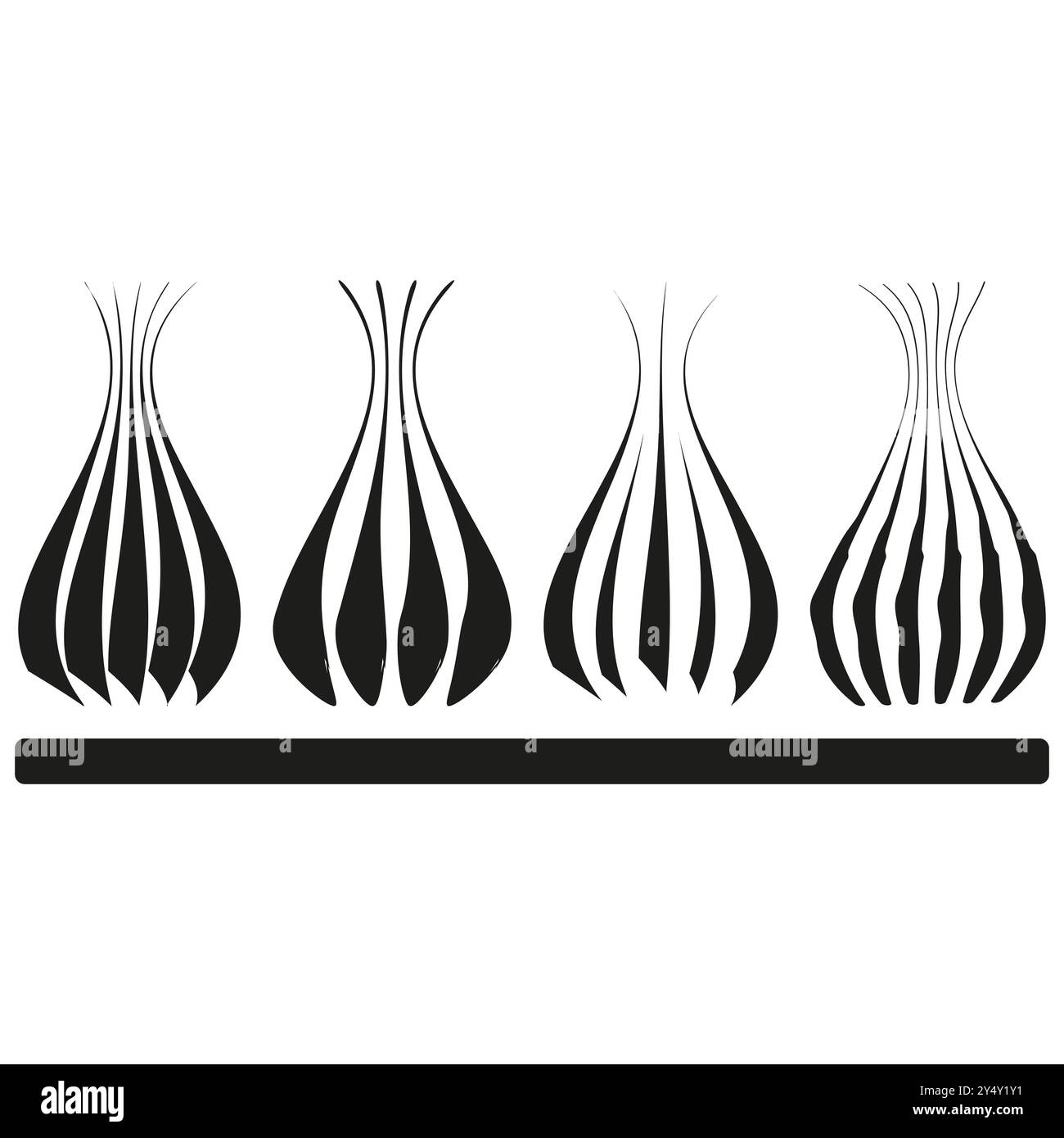 Motif floral abstrait. Formes stylisées en noir et blanc. Conception vectorielle symétrique. Illustration de Vecteur