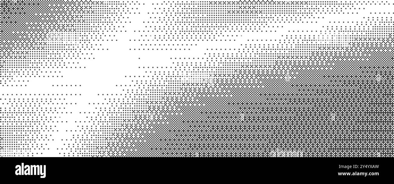 Motif bitmap avec texture en pixels. Dégradé en pointillés. Rétrogradation vectorielle du jeu informatique bg. Effet demi-ton géométrique abstrait. Chatoiement numérique Illustration de Vecteur
