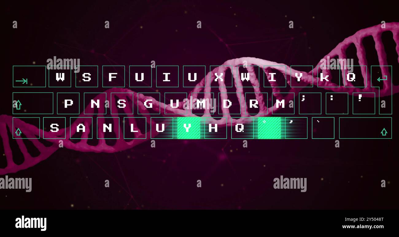Image du traitement des données sur la rotation des brins d'adn Banque D'Images
