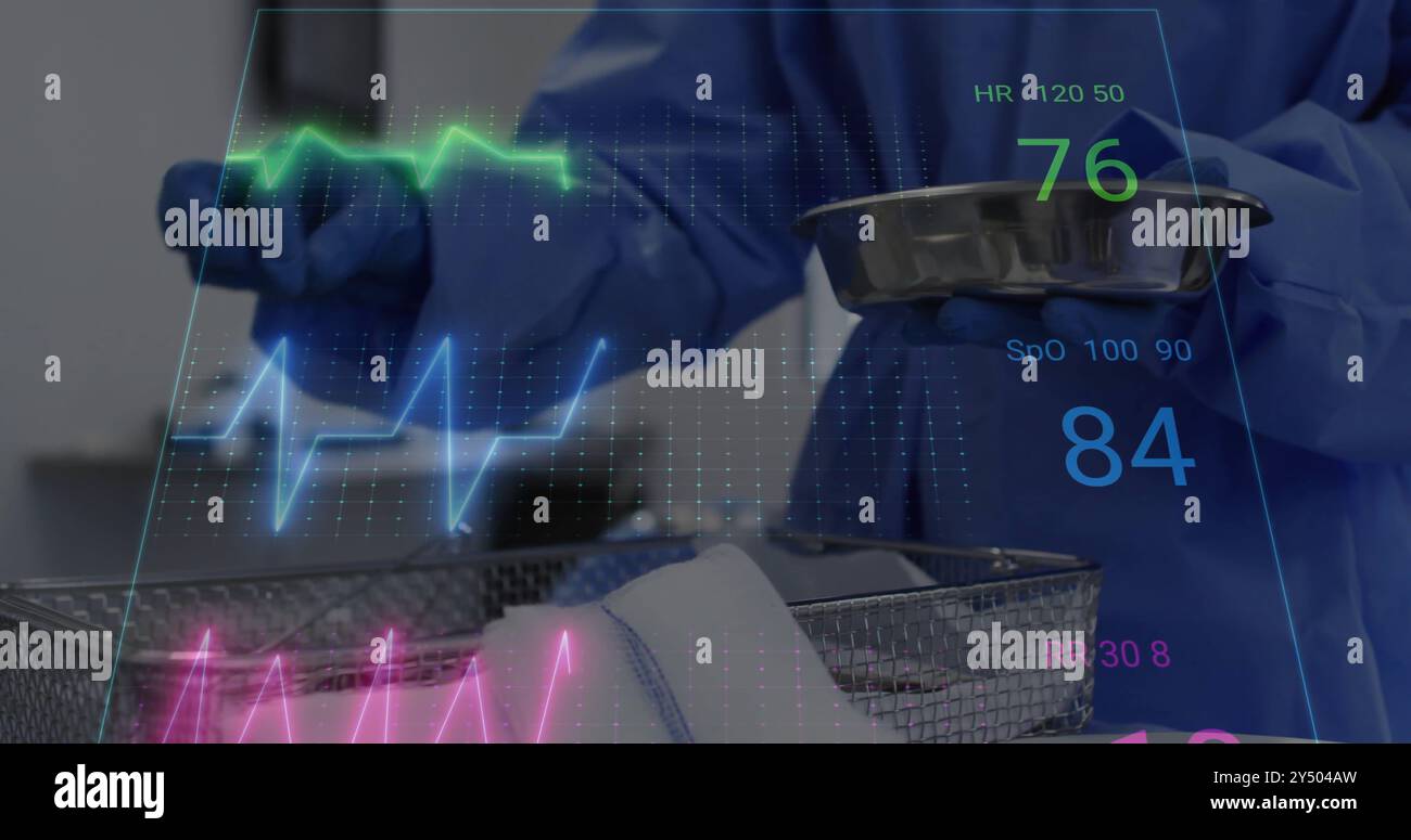 Image de données médicales sur professionnel de santé en tenue chirurgicale Banque D'Images