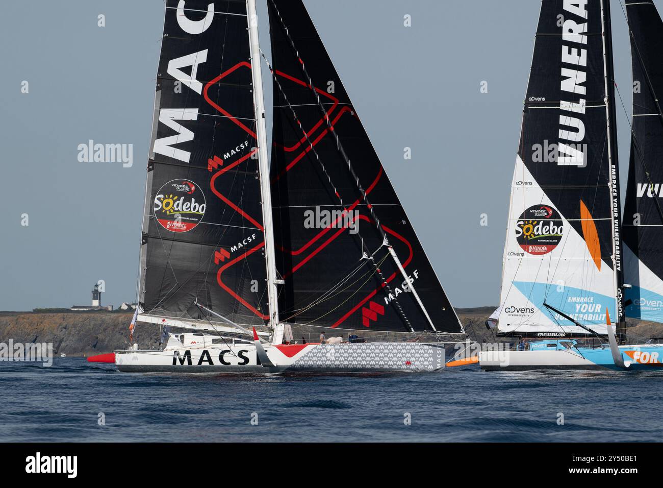 Isabelle Joschke MACSF lors du départ de la course de 48 heures le défi Azimut, au large de Lorient, Ouest de la France, le 15 septembre 2024 Banque D'Images