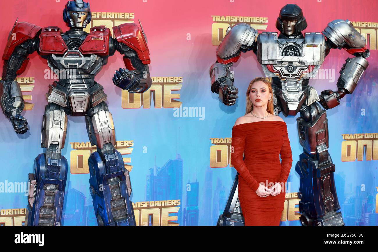 Scarlett Johansson assiste à la première européenne de Transformers One au Cineworld Leicester Square à Londres, en Angleterre. Banque D'Images