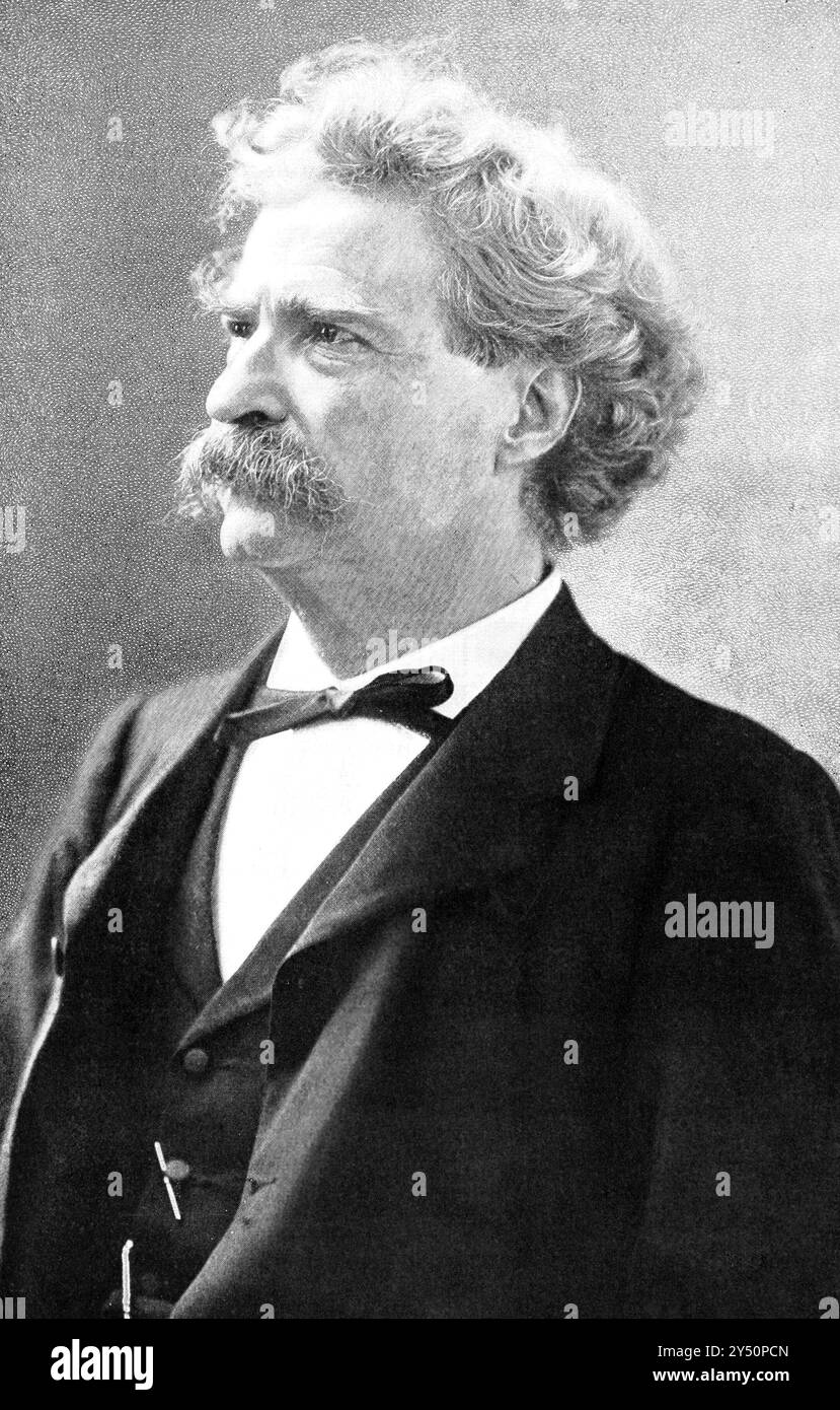 Portrait de Mark Twain - McClure's Magazine 1893 - photo pixellisée Banque D'Images