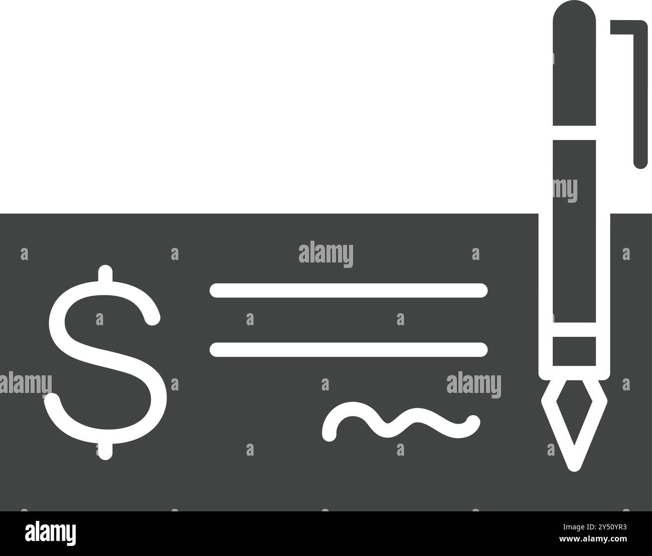 Image vectorielle d'icône de chèque bancaire. Convient pour les applications mobiles, les applications Web et les supports d'impression. Illustration de Vecteur