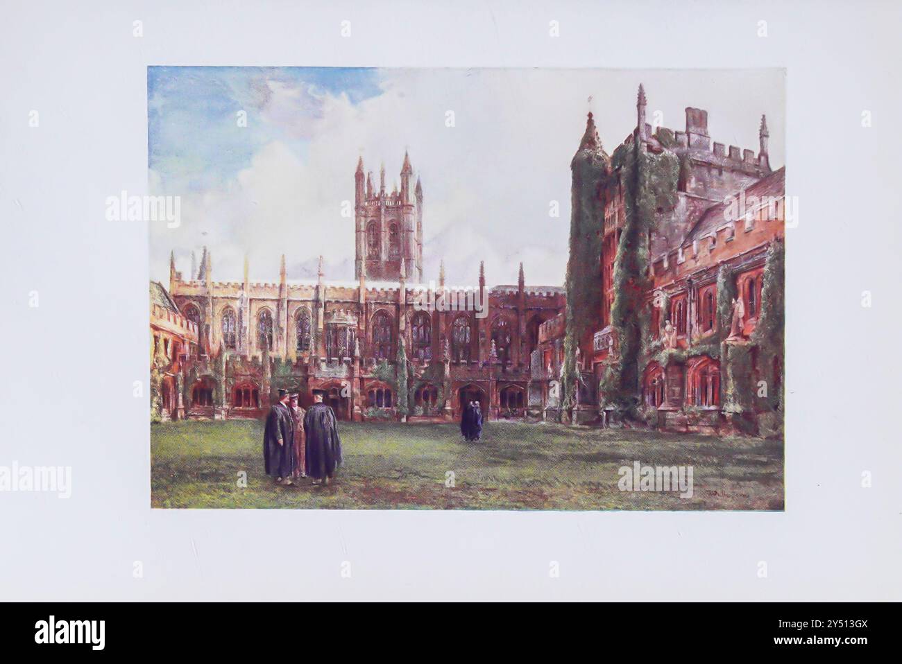 THE CLOÎTERS, MAGDALEN COLLEGE Oxford by John Fulleylove John Fulleylove (18 août 1845 – 22 mai 1908) est un paysagiste et illustrateur anglais Oxford est une ville historique et la ville du comté d'Oxfordshire, elle est célèbre pour son université, la plus ancienne du monde anglophone, et son architecture, sa culture et ses industries. Banque D'Images
