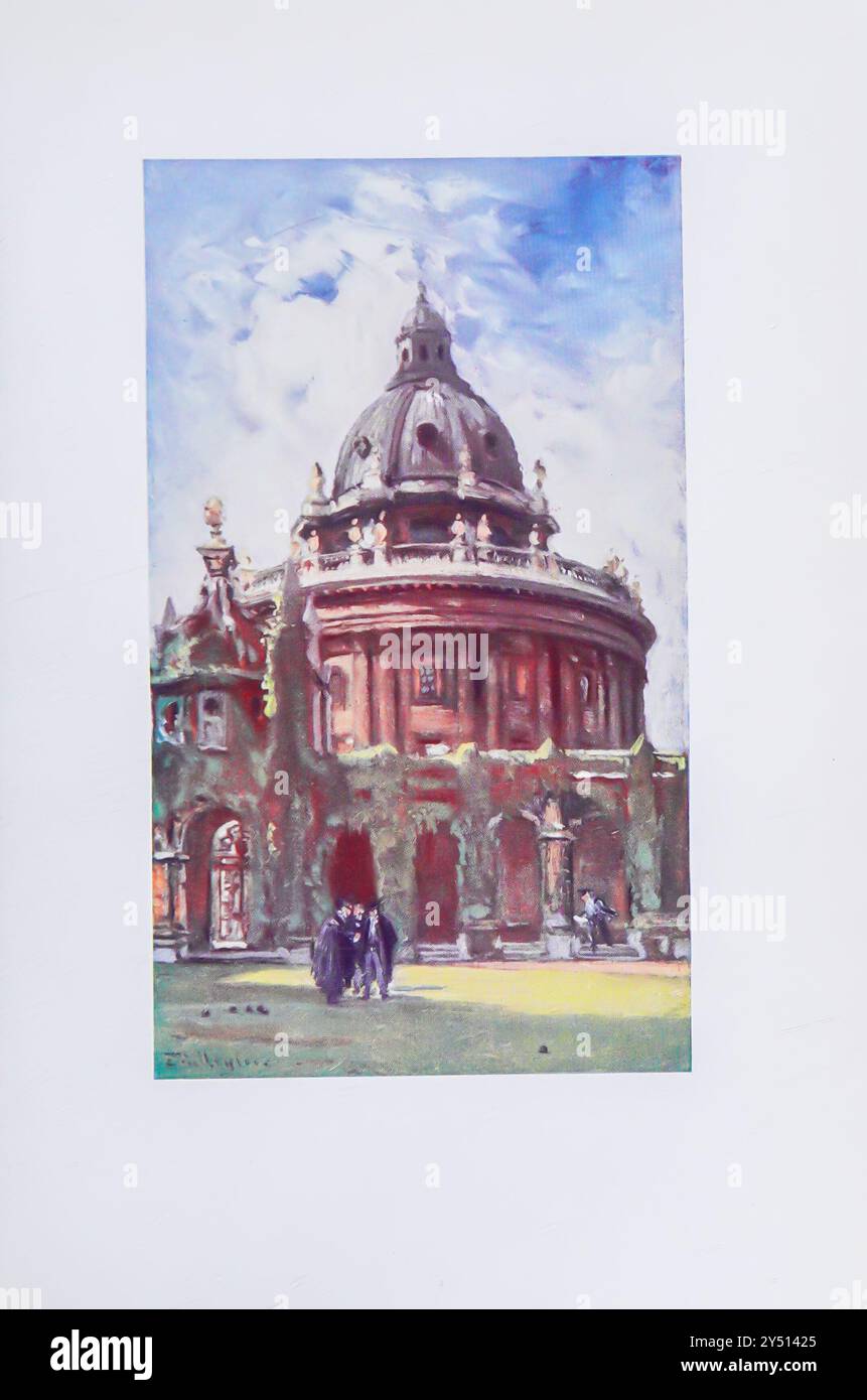LA BIBLIOTHÈQUE RADCLIFFE, OU CAMÉRA BODLEIANA, DE ALL SOULS’ COLLEGE Oxford par John Fulleylove John Fulleylove (18 août 1845 – 22 mai 1908) était un paysagiste et illustrateur anglais Oxford est une ville historique et la ville du comté d'Oxfordshire, elle est célèbre pour son université, la plus ancienne du monde anglophone, et son architecture, sa culture et ses industries. Banque D'Images