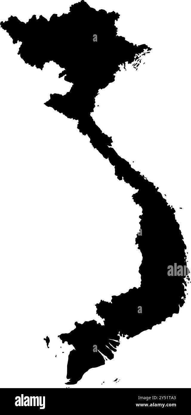 Illustration vectorielle de silhouette de carte du Vietnam Illustration de Vecteur