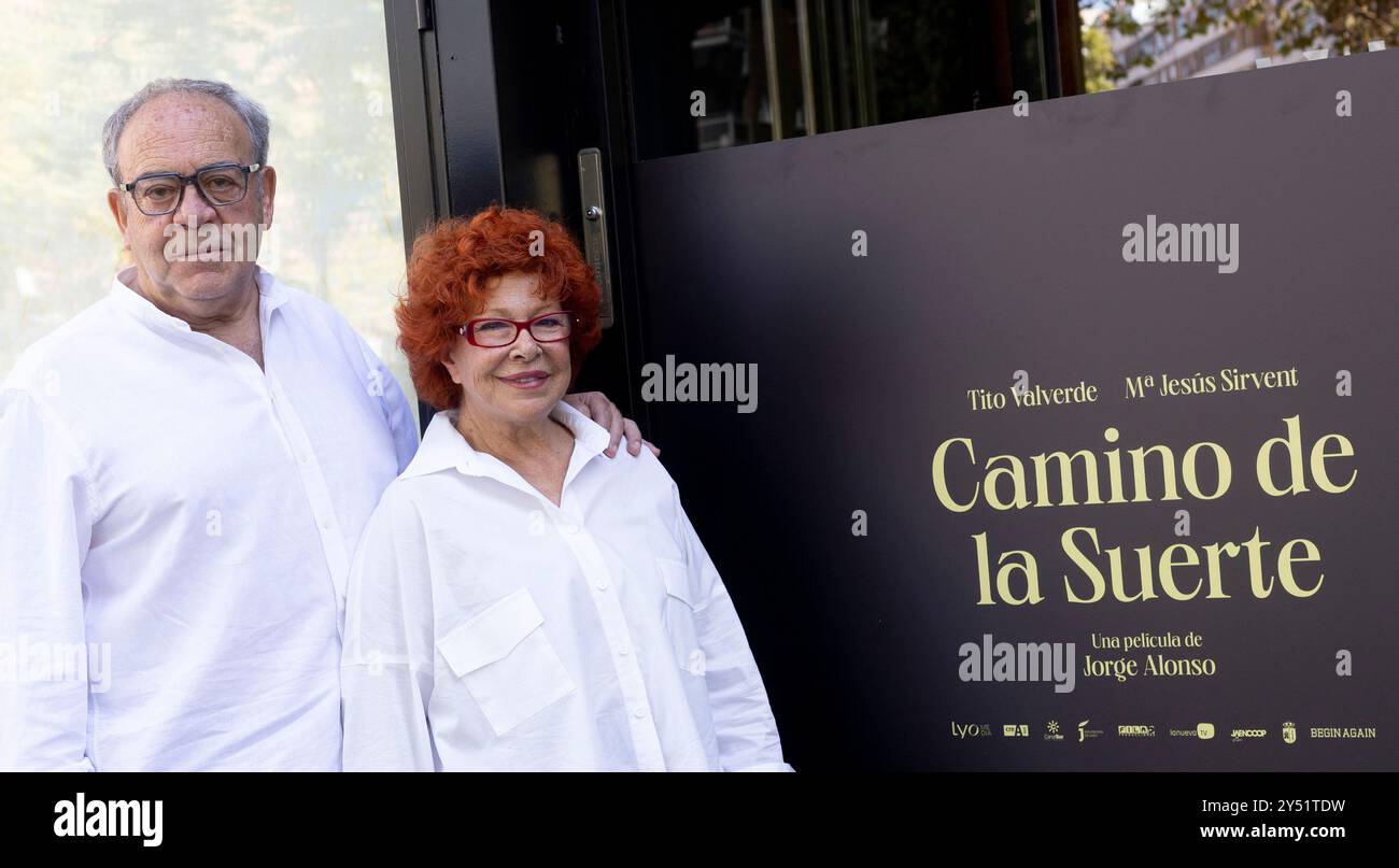 Maria Jesus Sirvent et Tito Valverde ont assisté au Camino de la Suerte Photocall le 10 octobre 2023 à Madrid, Espagne. Banque D'Images