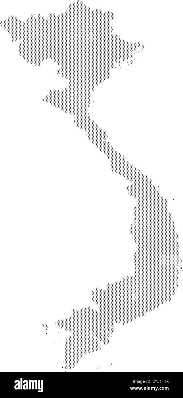 Carte du Vietnam avec illustration vectorielle de motif pointillé Illustration de Vecteur
