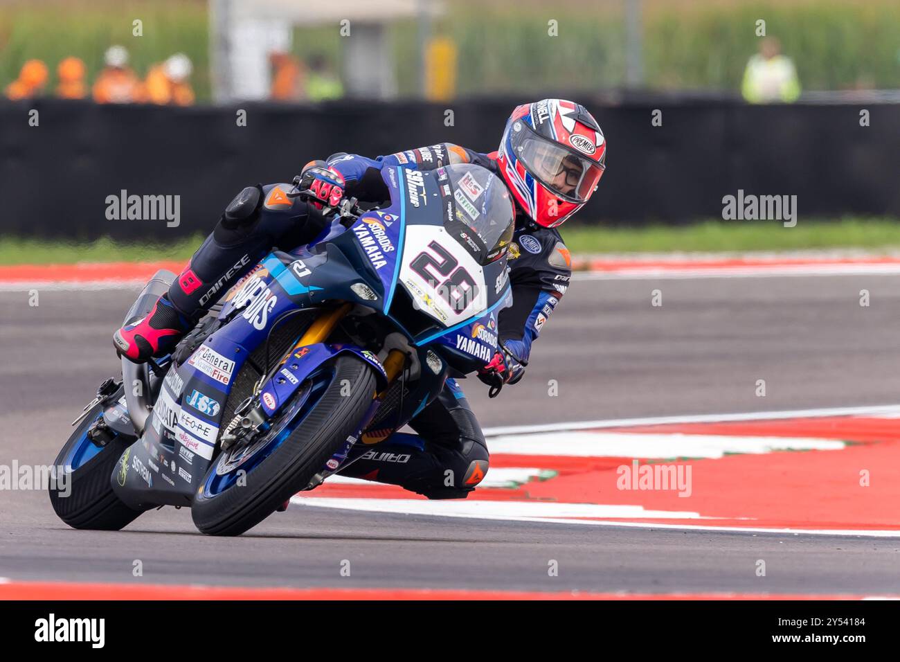 Lors du Championnat du monde FIM Superbike Acerbis Italian Round au circuit de Cremona, San Martino del Lago, Italie, le 20 septembre 2024 lors du Championnat Acerbis Italian Round, World Superbike - SBK race à Cremona, Italie, le 20 septembre 2024 Banque D'Images