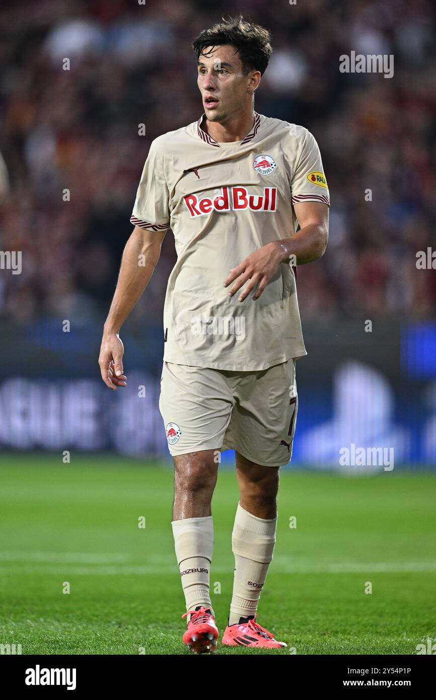 PRAGUE, RÉPUBLIQUE TCHÈQUE - 18 SEPTEMBRE : Nicolas Capaldo du FC Salzburg lors du match MD1 de la phase 2024/25 de la Ligue des champions de l'UEFA entre AC Spart Banque D'Images PRAGUE, RÉPUBLIQUE TCHÈQUE - 18 SEPTEMBRE : Nicolas Capaldo du FC Salzburg lors du match MD1 de la phase 2024/25 de la Ligue des champions de l'UEFA entre AC Spart Banque D'Images