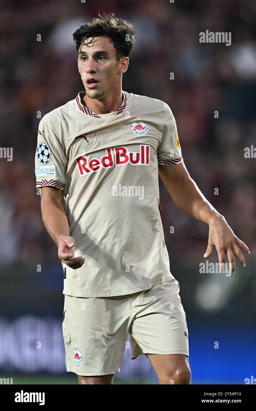 PRAGUE, RÉPUBLIQUE TCHÈQUE - 18 SEPTEMBRE : Nicolas Capaldo du FC Salzburg lors du match MD1 de la phase 2024/25 de la Ligue des champions de l'UEFA entre AC Spart Banque D'Images PRAGUE, RÉPUBLIQUE TCHÈQUE - 18 SEPTEMBRE : Nicolas Capaldo du FC Salzburg lors du match MD1 de la phase 2024/25 de la Ligue des champions de l'UEFA entre AC Spart Banque D'Images