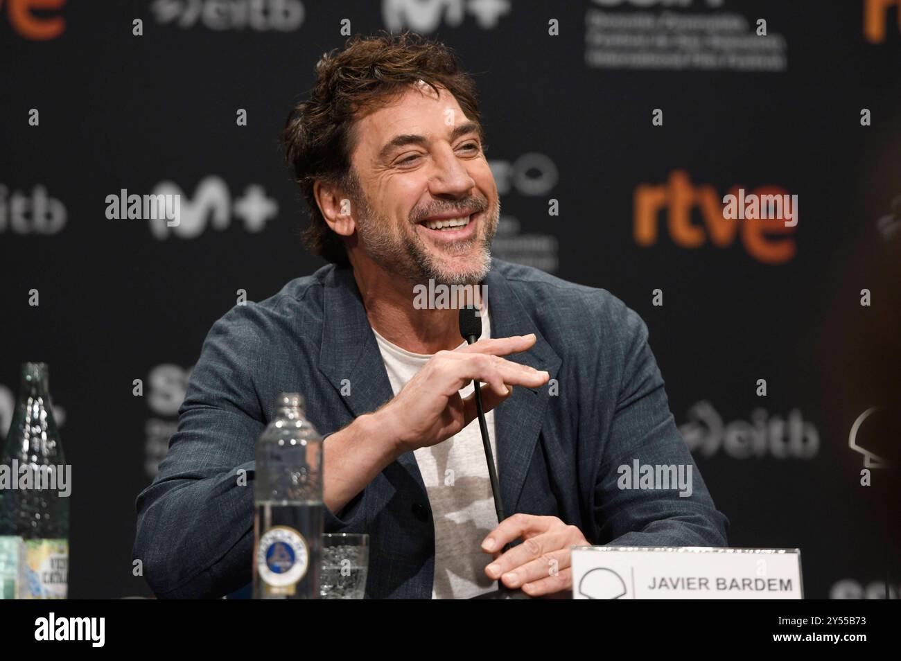 Javier Bardem BEI der Pressekonferenz zur Verleihung des Donostia Award auf dem 72. Internationalen Filmfestival San Sebastian / Festival Internacional de Cine de San Sebastian im Kursaal. San Sebastian, 20.09.2024 *** Javier Bardem à la conférence de presse pour la remise du Prix Donostia au 72e Festival International du film de San Sebastian Internacional de Cine de San Sebastian au Kursaal San Sebastian, 20 09 2024 Foto:XC.xNieImagx/xFuturexex bardem 4917 Banque D'Images