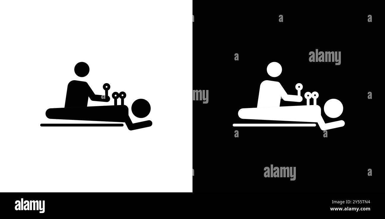 Icône de thérapie d'acupuncture marque linéaire ensemble de marques de logo collection en noir et blanc Illustration de Vecteur