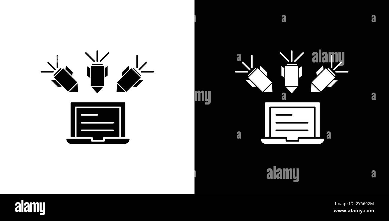Collection de marque de logo linéaire DDoS Icon en noir et blanc Illustration de Vecteur
