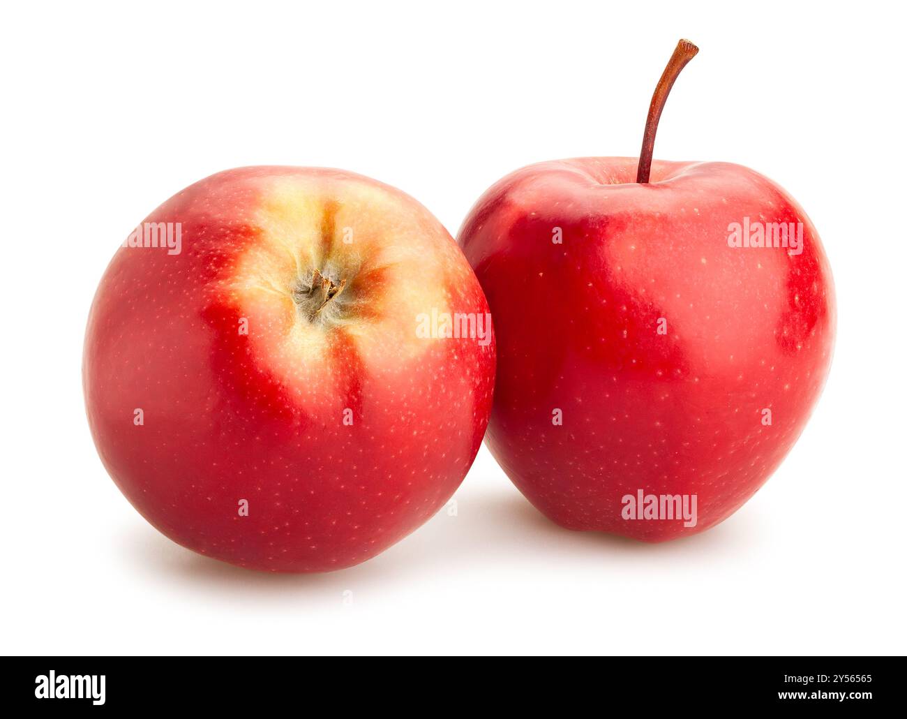 Pommes rouges chemin isolated on white Banque D'Images