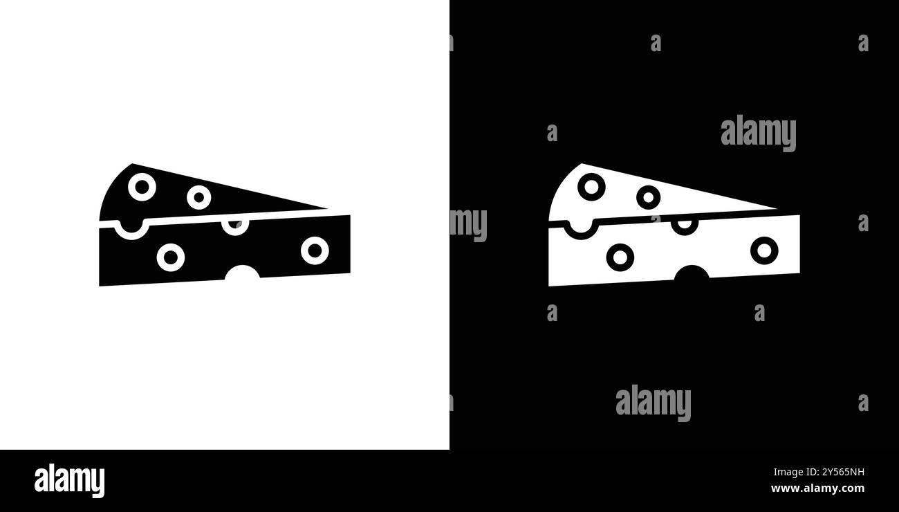 morceau de fromage icône linéaire marque de logo collection en noir et blanc Illustration de Vecteur