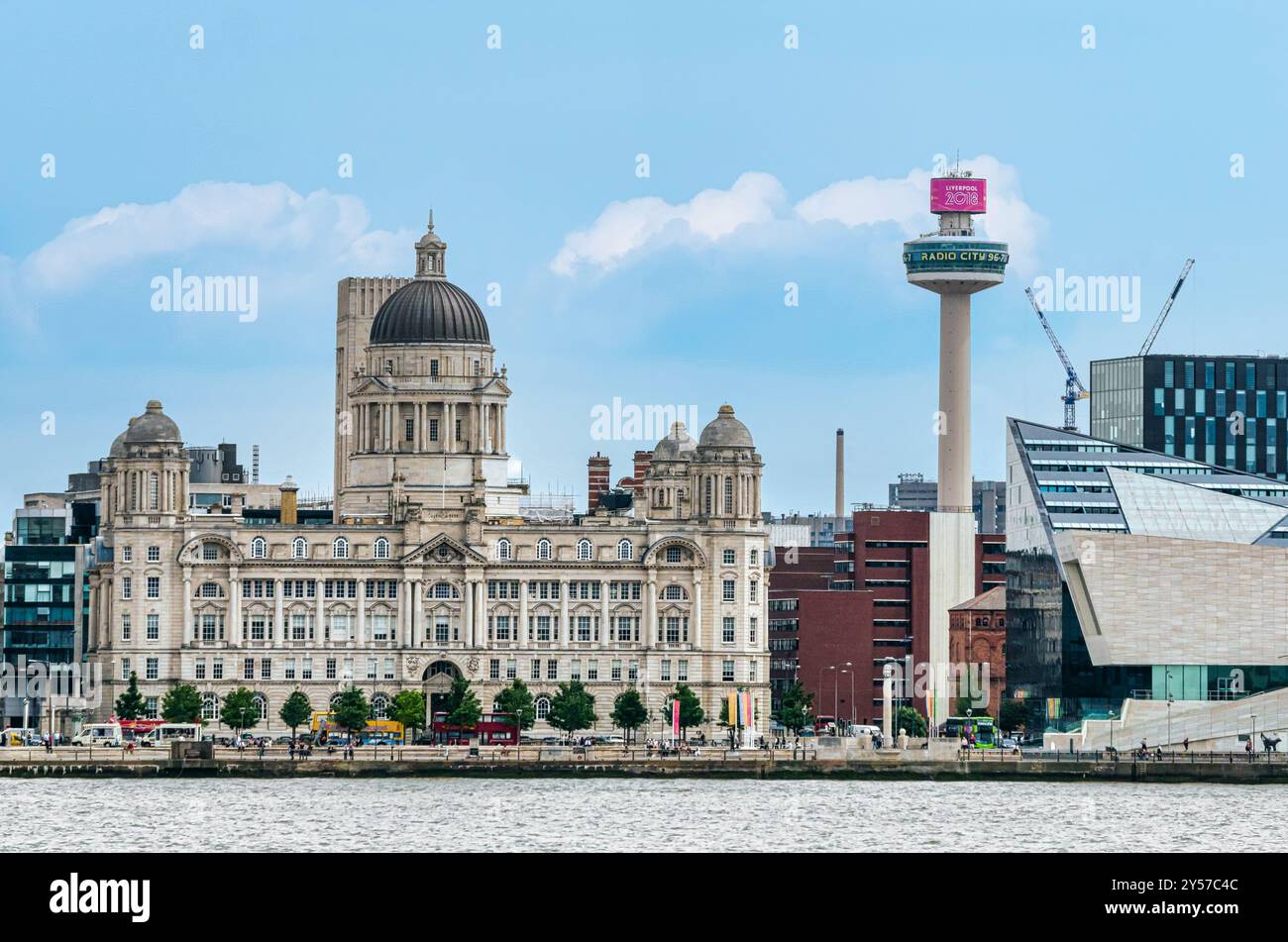 St John's Beacon Radio City Tour d'observation et d'un dôme grand port de Liverpool building, Pier Head riverside, Liverpool, Angleterre, Royaume-Uni Banque D'Images