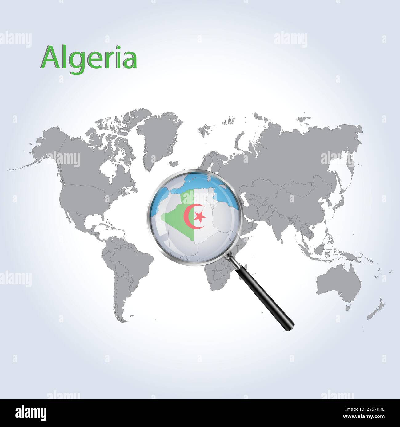 Algérie carte agrandie avec le drapeau, Algérie agrandissement des cartes Art vectoriel Illustration de Vecteur