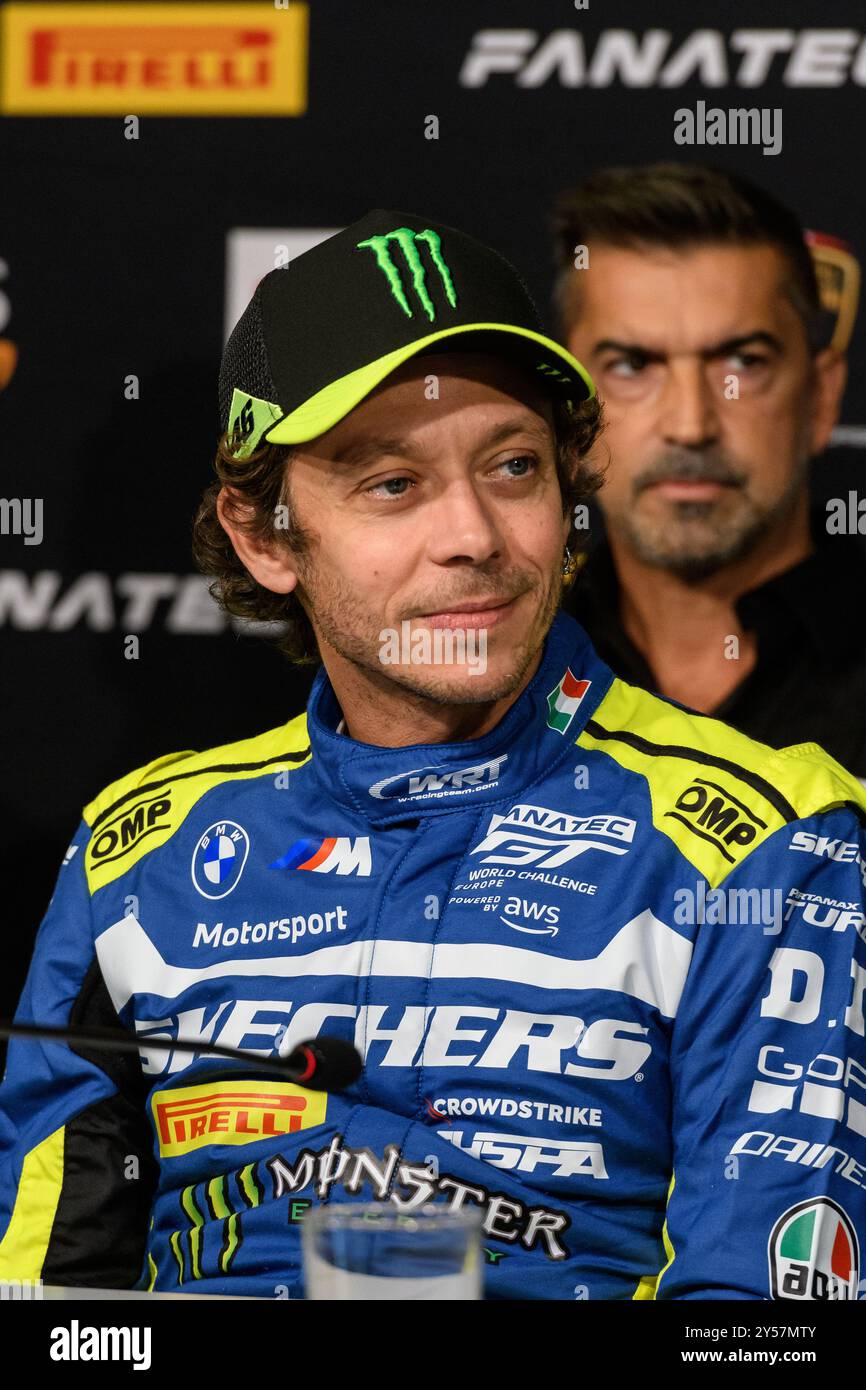 Monza, Italie. 20 septembre 2024. Valentino ROSSI (ITA) au volant de L'ÉQUIPE WRT #46 assiste à la conférence de presse de la 8e manche du Fanatec GT World Challenge 2024 à l'Autodromo Nazionale de Monza (Italie). Crédit : Riccardo Righetti/Alamy Live News Banque D'Images