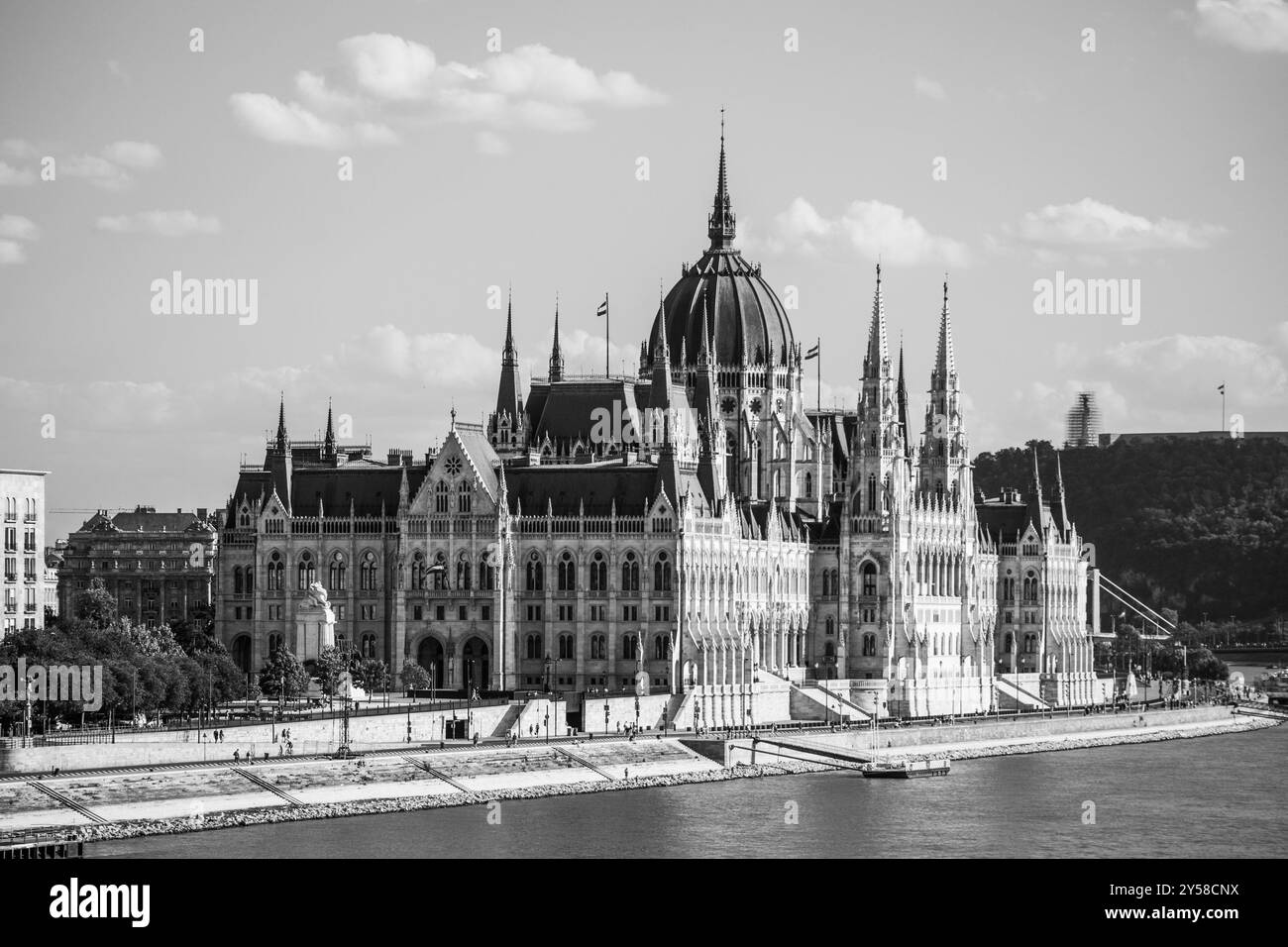Le bâtiment du Parlement hongrois (Parlement de Budapest), siège de l'Assemblée nationale hongroise, un point de repère notable de la Hongrie Banque D'Images