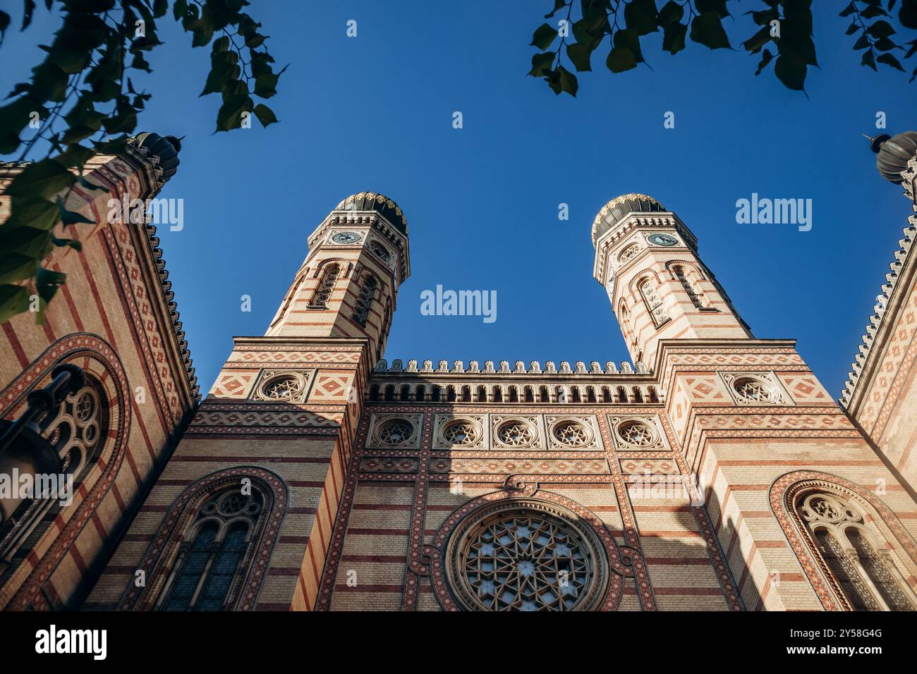 La synagogue de la rue Dohany, également connue sous le nom de Grande synagogue ou Synagogue Tabakgasse. Une congrégation et une synagogue juives de Neolog, situées à Dohany Banque D'Images