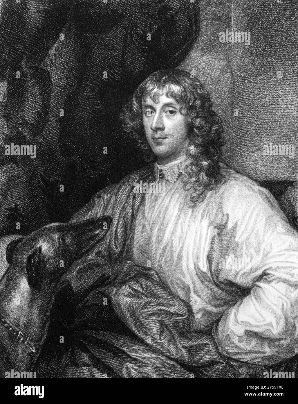 James Stewart, 1er duc de Richmond (1612-1655) sur gravure de 1827. Noble écossais. Gravé par J. Pofselwhite et publié dans Portraits of Ill Banque D'Images