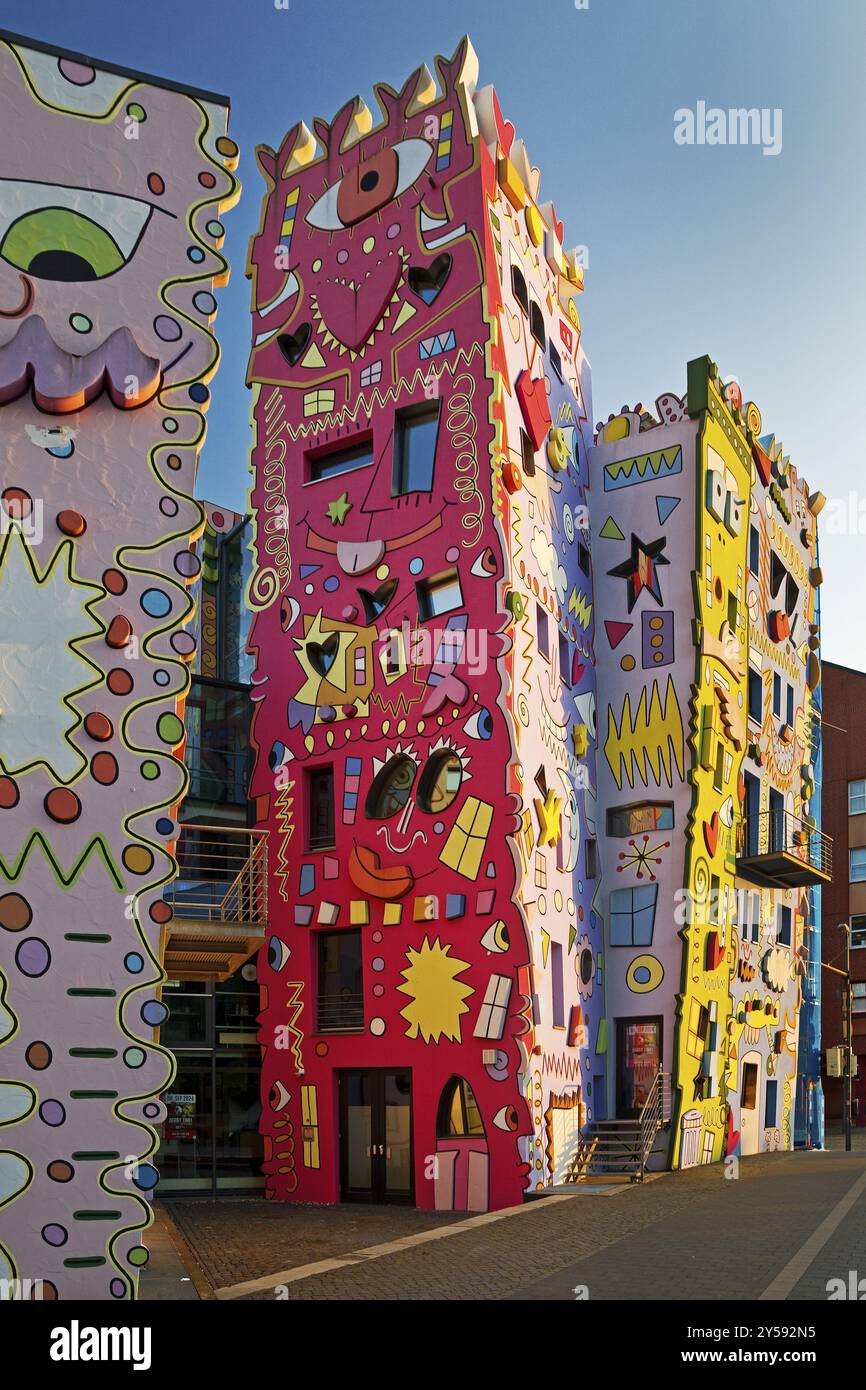 Happy Rizzi House, conçu par l'artiste James Rizzi dans les peintures pop art, détail, Braunschweig, basse-Saxe, Allemagne, Europe Banque D'Images