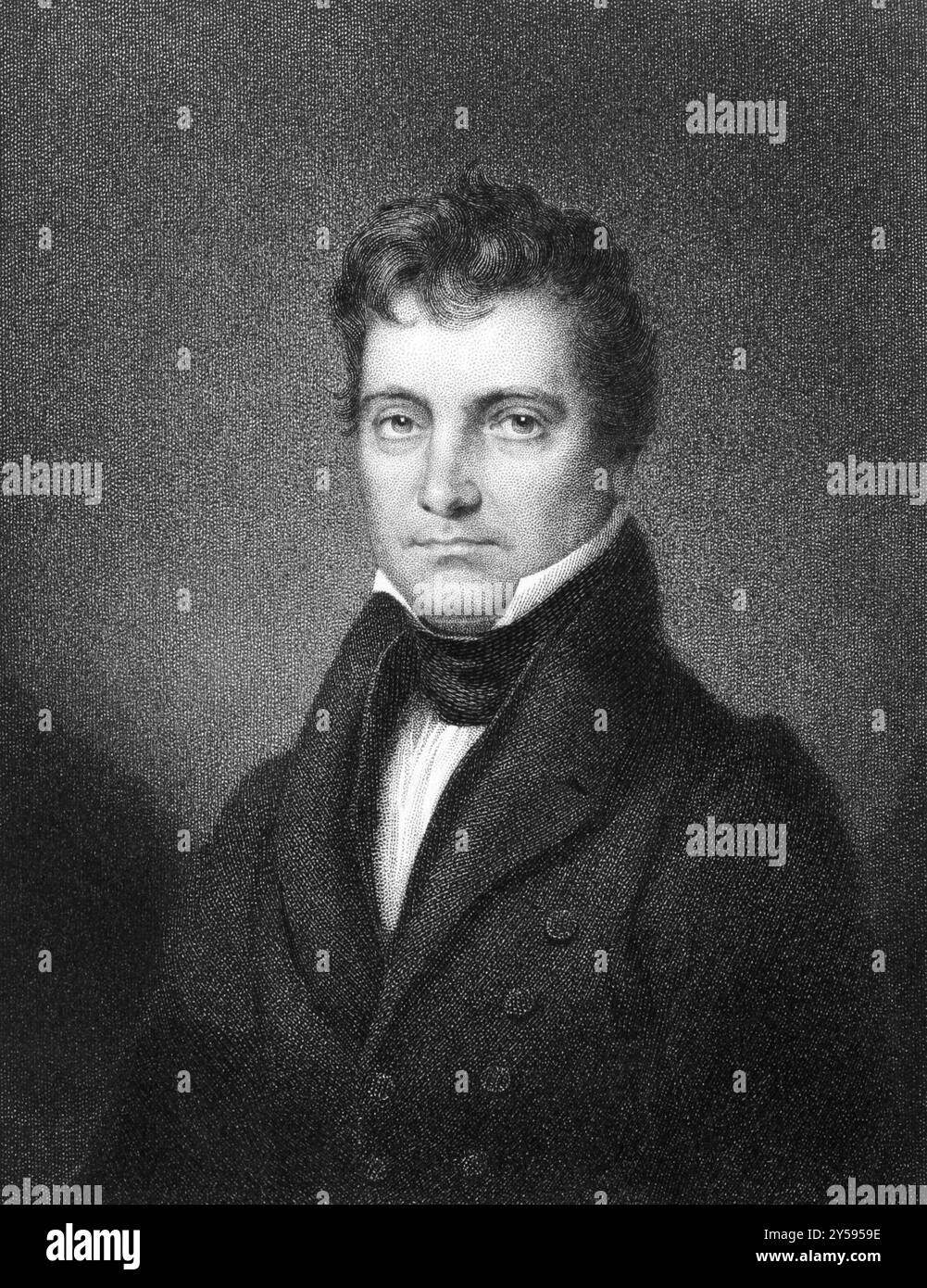 Josiah Stoddard Johnston (1784-1833) sur gravure de 1834. Représentant des États-Unis et sénateur de Louisiane. Gravé par J. B Longacre et pub Banque D'Images