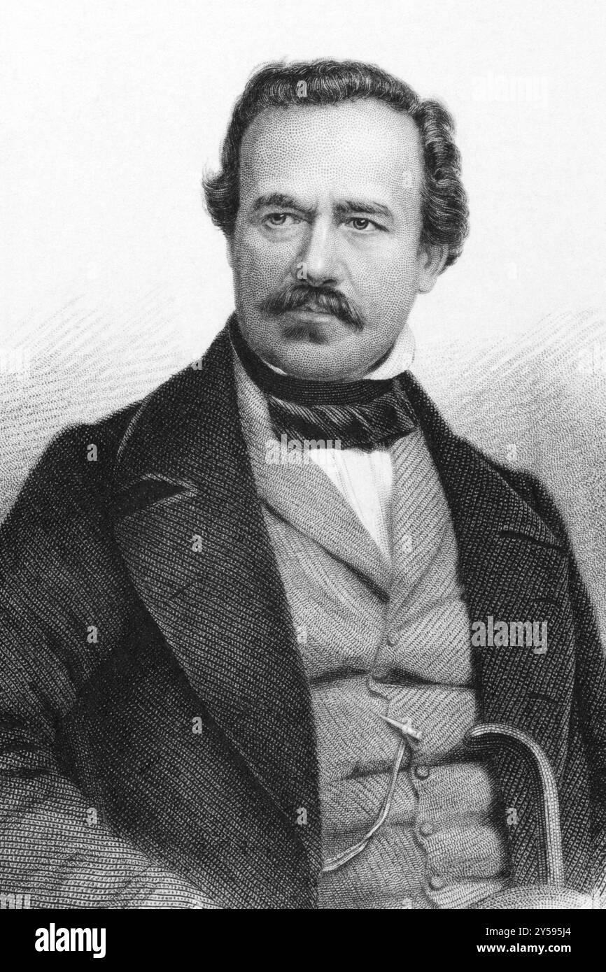 Lieutenant-général Sir James Outram, 1er baronnet (1803-1863) sur gravure des années 1800 Général anglais qui a combattu dans la rébellion indienne de 1857 et moi Banque D'Images