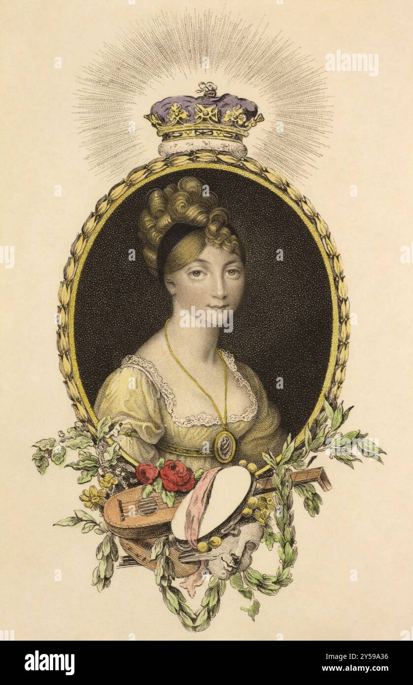 Gravure Ancienne 1803 - Marie Anne Bourlier, édition Londres
