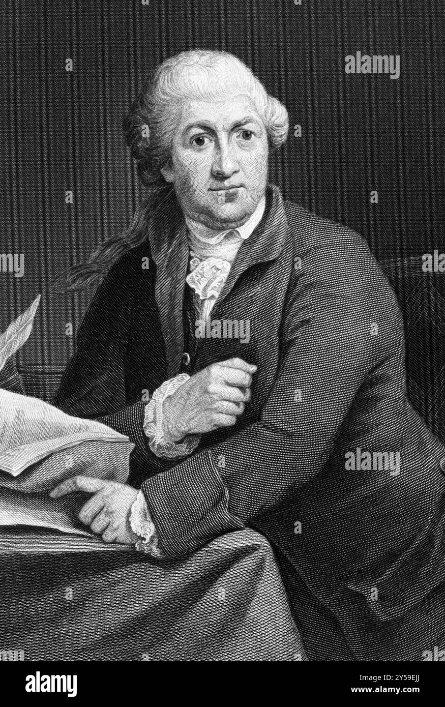 David Garrick (1717-1779) sur gravure de 1873. Acteur anglais, dramaturge, directeur de théâtre et producteur. Gravé d'après un tableau de Robert Edge Pi Banque D'Images