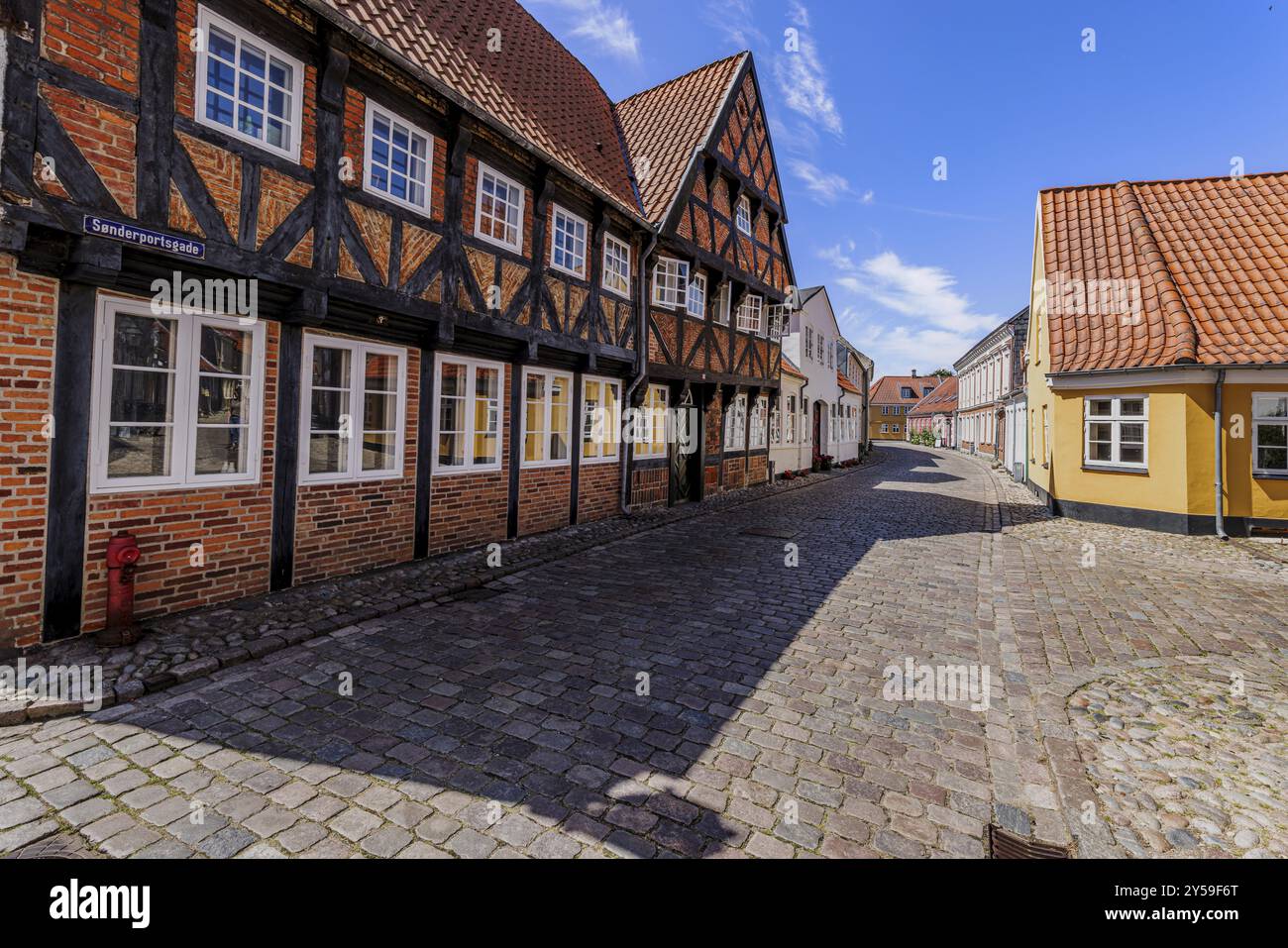 Dans les rues de Ribe, la plus ancienne ville du Danemark Banque D'Images