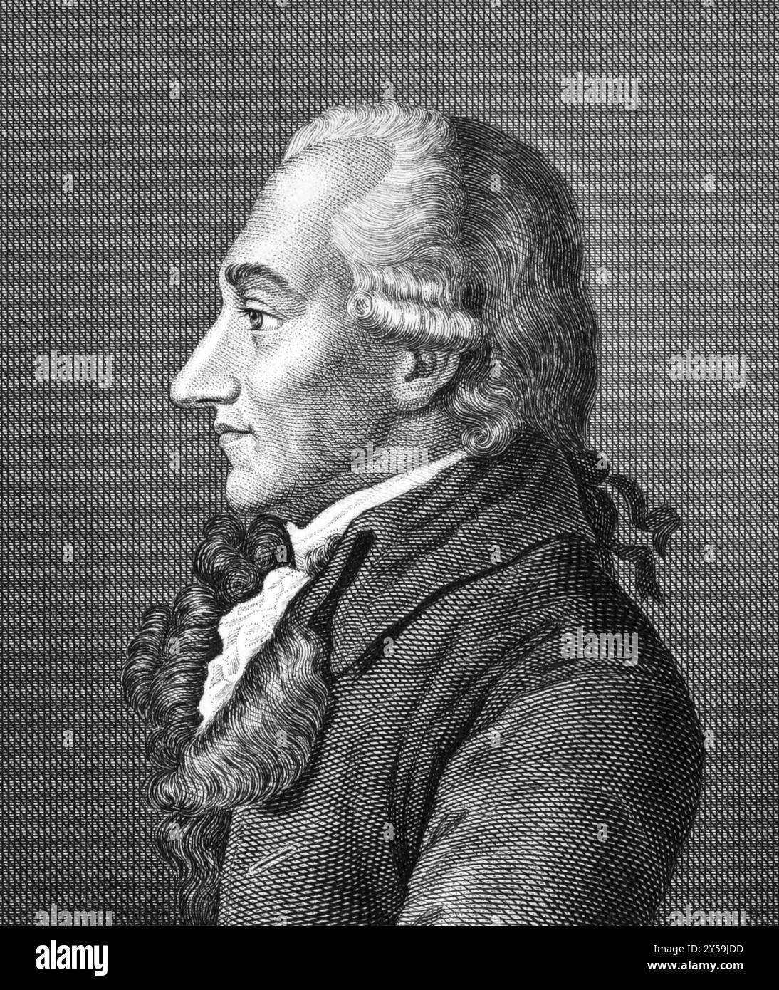 Leopold Friedrich Gunther von Goeckingk (1748-1828) sur gravure de 1859. Poète lyrique allemand, journaliste et fonctionnaire prussien. Gravé par inconnu a Banque D'Images