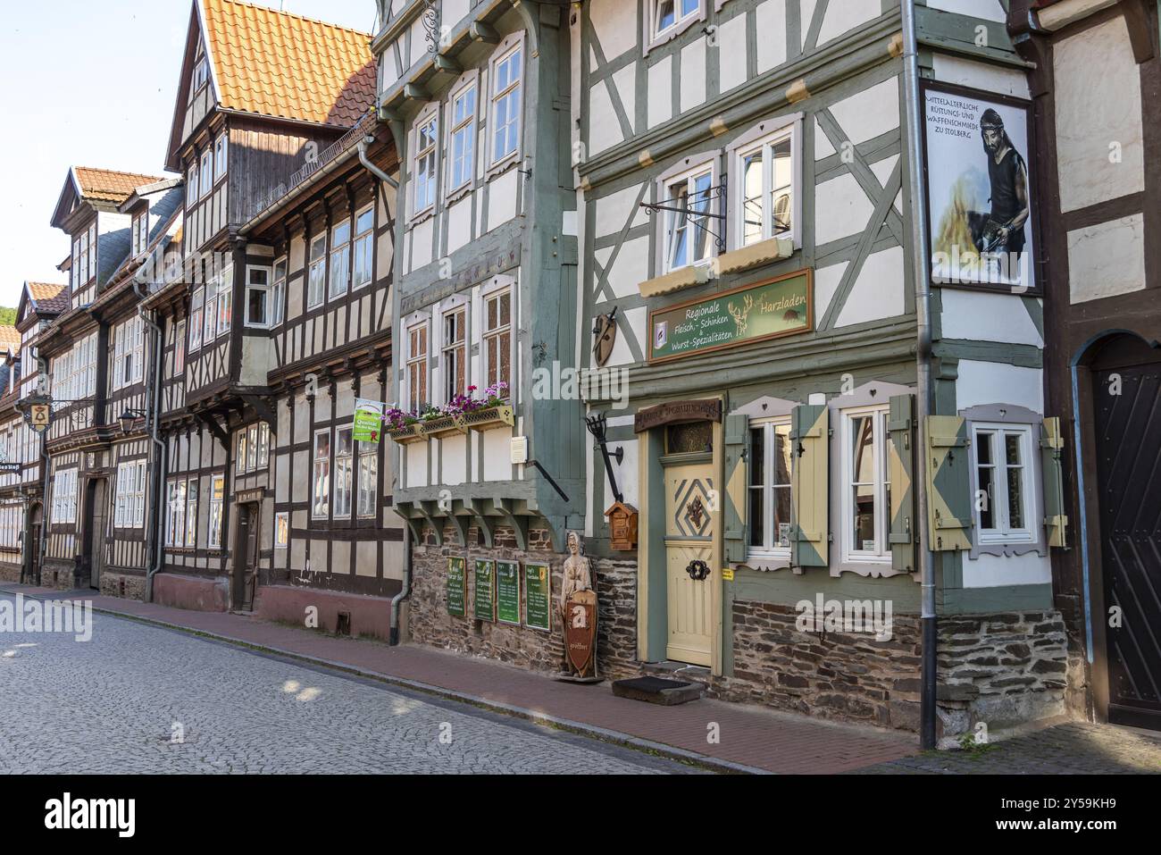 Photos de la ville historique à colombages de Stolberg dans les montagnes du Harz Banque D'Images